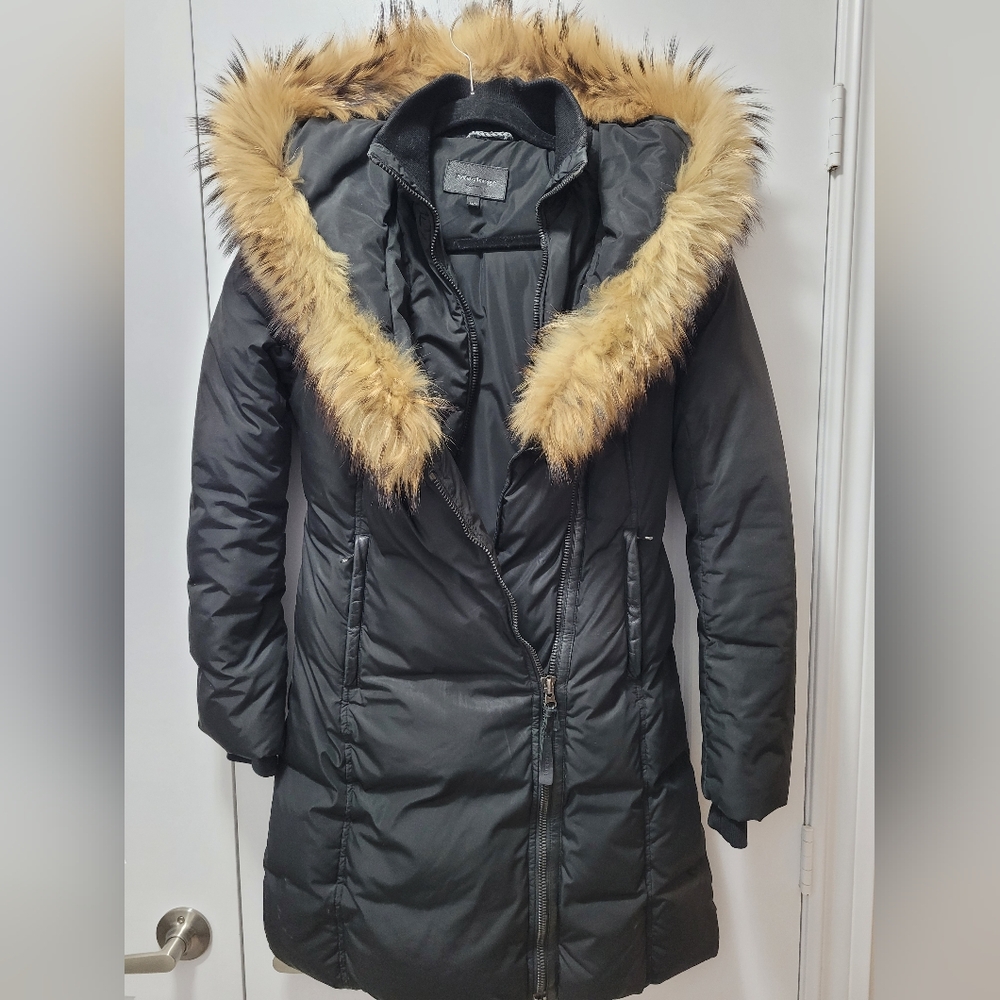 Mackage KAY Down Coat Natural Fur Collar Black XS - Picture 2 of 13